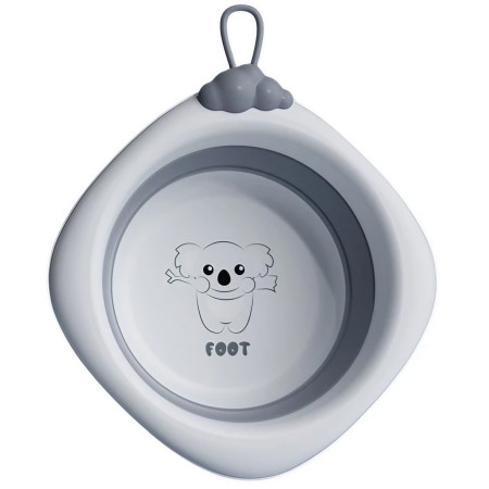 Cada Pliabila pentru Baie pentru Copii, Cyrax, Cadita pentru Bebelusi, Model Romb pentru Picioare Koala, Gri, 30x30x3.5 cm, 4L