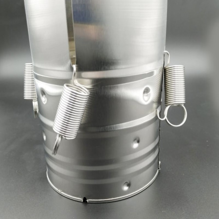 Presa din inox Cyrax, pentru preparat sunca presata, cu capac, dimensiune reglabila in 3 trepte, 15 x 15 x 18 cm, argintiu