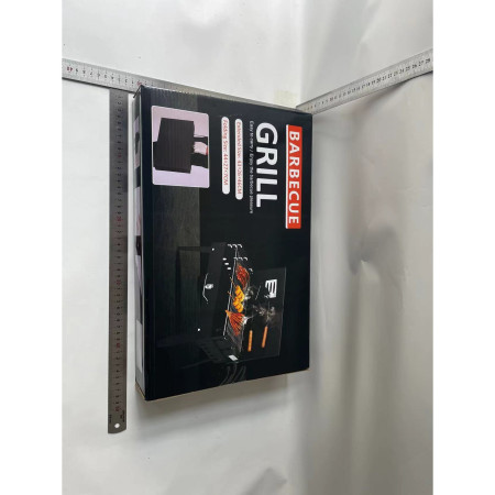 Gratar Portabil, Cyrax, Pliabil, Tip Servieta, cu Accesorii pentru Gatit Incluse, Confectionat din Metal, 46x43x26 cm, Negru