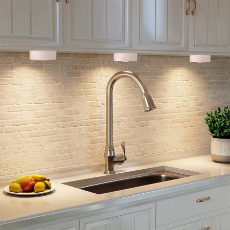 Set de 3 Lampi Led  Fara Fir, Cu Baterii, 3 Culori de Lumina, cu Telecomanda, din Plastic, Alb