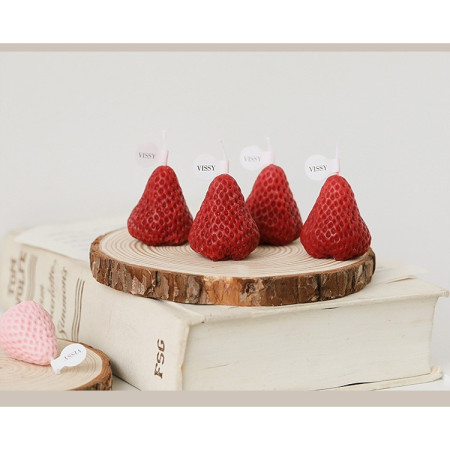 Set 9 Lumanari Parfumate,  Model Capsunici, Ardere 30 min, 117g, 9.3 x 9.3 x 3.8 cm, Rosu