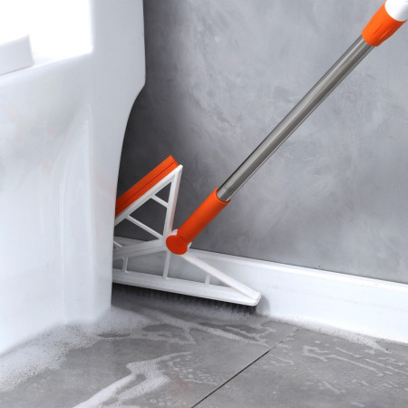 Mop Multifunctional,  Portocaliu, cu Racleta din Silicon, Maner Telescopic, Curatarea Eficienta a Tuturor Suprafetelor