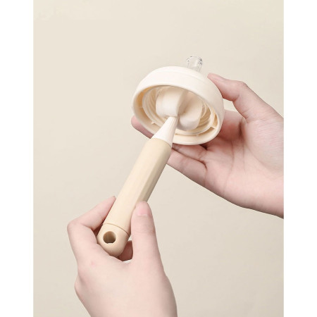 Set 3 Perii de Spalat Biberoane, Cyrax, pentru Tetina, Biberon, Pai, Materiale Sigure, fara BPA, Curatare 360°, Gri