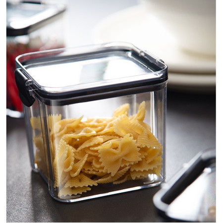 Recipient din Plastic, Cyrax, pentru Alimente/Obiecte, Inchidere Ermetica, 10.2 x 9.8 cm, 700 ml, Transparent