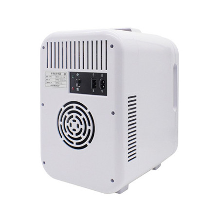 Mini frigider cosmetice, Cyrax, dubla functie de incalzire/racire, portabil, 8L, alb