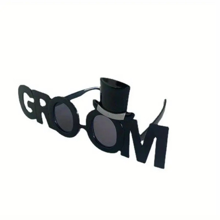 Ochelarii Decorativi, Cyrax, Tema Nunta, Model Groom (Ginere), din Plastic, Negru