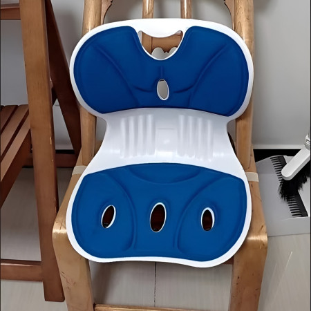 Suport pentru Scaun, Cyrax, pentru Corectarea Posturii, Portabil, Ergonomic, Ameliorare Durere, Respirabil, 36x34x33 cm, Marime L, Albastru