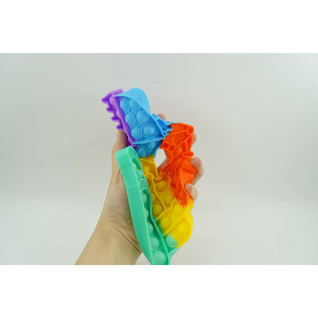 Jucarie antistres din silicon Cyrax, Pop it Now and Flip It ,Excavator ,Multicolor ,Model 4