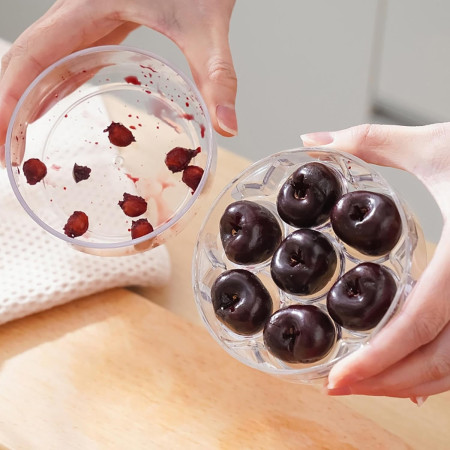 Dispozitiv de Scos Samburi, Cyrax, Manual, cu 7 Gauri, pentru Cirese, 13 x 9.2 cm, din ABS, Alb