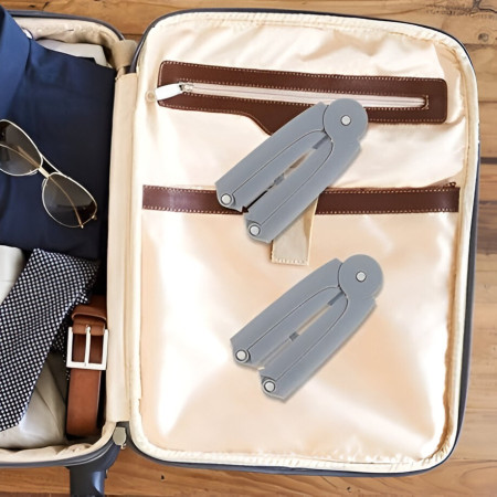 Umeras Pliabil de Calatorie,  Mini Cuier Portabil pentru Haine, Suport de Uscare, 14x7x1.4cm, Gri