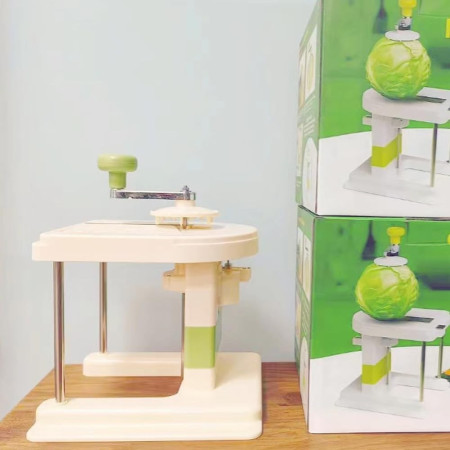 Razatoare de Varza, Cyrax, Manuala, din PP+Otel Inoxidabil, 19 x 17 x 19 cm, Latime Ajustabila, Alb/Verde