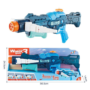 Pistol cu Apa, Cyrax, +6 Ani, Rezervor 700 ml, 4 Moduri de Stropire, din Plastic, 56 x 37 x 23 cm, Albastru