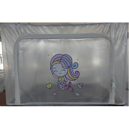 Cutie de Depozitare,  pentru Camera Copiilor, 100L, din PVC, Model Sirena, 60 x 42 x 40 cm, Transparent