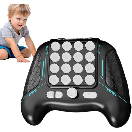 Jucarie Interactiva Pop It, Cyrax, Tip Consola, Anti-Stres, 5 Moduri de Joc, din ABS si Silicon, +3 Ani, Sunete si Lumini Model Controller, Negru