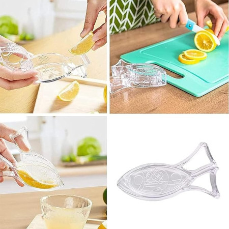 Storcator de Citrice Manual, Cyrax, Rezistente, Usor de Folosit si Depozitat, Durabil, Calitativ, 12x5.2 cm, Model Peste, Transparent