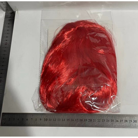 Peruca Cosplay, Cyrax, Tunsoare Bob cu Breton, pentru Carnaval, Halloween, Petreceri Tematice, din PET, Marime Universala, Rosu