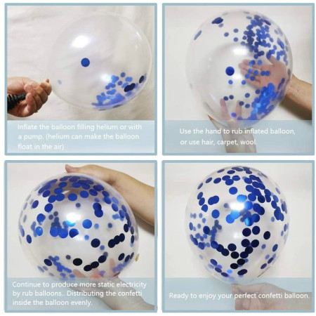 Set 15 baloane pentru petrecere, Cyrax, albastru/ alb, 30 cm