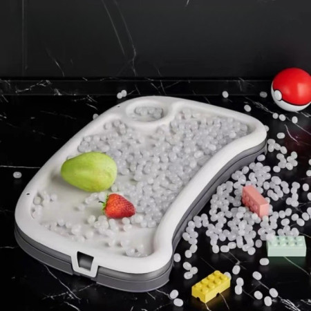 Scaun de Masa pentru Bebelusi si Copii, Cyrax, 2 Tavite si Husa Detasabile, Multifuncțional, Stabil, Centura de Siguranta, Inaltime Ajustabila, Spatar Reglabil Moale, Cos de Depozitare, 100x50x80cm, de la 6 Luni, Alb