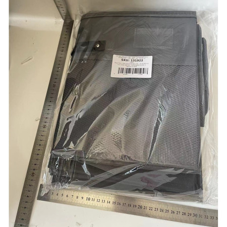 Cutie de Depozitare pentru Pantofi,  53x42x33 cm, cu Capac Transparent si Fermoar, din Panza Oxford, Pliabila, Gri