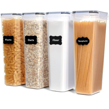 Set 4 Recipiente din Plastic, Cyrax, pentru Alimente/Obiecte, Inchidere Ermetica, 4 x 2.8l, Transparent