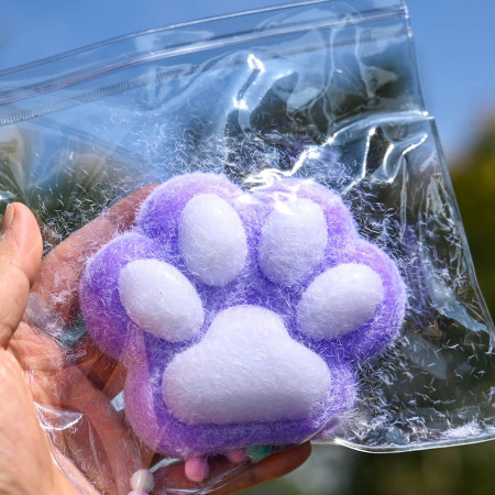 Jucarie Interactiva Squishy, Cyrax, Model Cat Paw, Squeeze Pinch Family, Revenire Lenta, din TPR, +3 Ani, 7.5 cm, Textura Puf, Mov