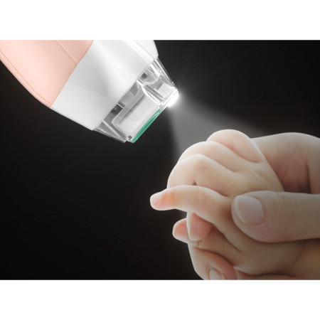 Pila Electrica, Cyrax, pentru Copii si Bebelusi, din ABS, 6 Accesorii, cu Lumina LED, 9.5 x 6 x 17 cm, Roz