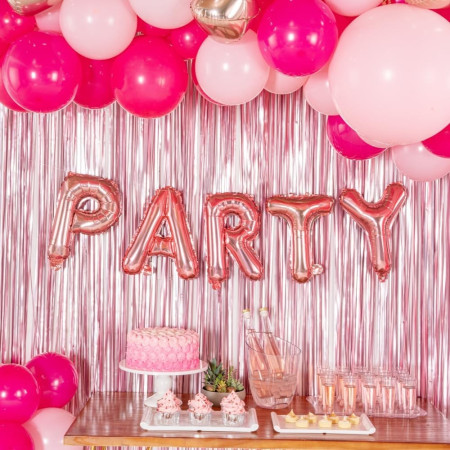 Balon Folie Metalizata Litera A, Cyrax, 40 cm, Umflati cu Heliu sau Aer, Ambalaj Individual, Pai inclus, Rose Gold