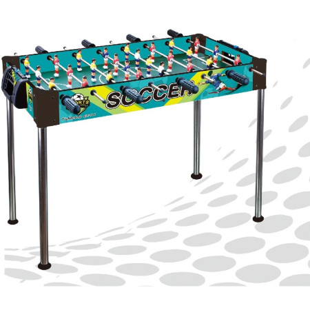 Masa de Fotbal, Cyrax, cu Picioare Inalte, 8 Manere, Tablou de Scor, 86 x 62 x 65 cm, din Lemn/Otel si ABS, Albastru