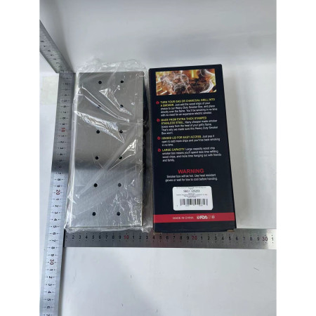 Cutie de afumator pentru gratar Cyrax, Inox, 9.6x4.4x22.2 cm, Argintiu