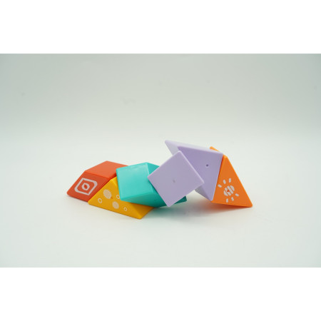 Set inteligent de constructie cu piese magnetice, Cyrax, 6 piese, pentru copii, +3 ani, multicolor