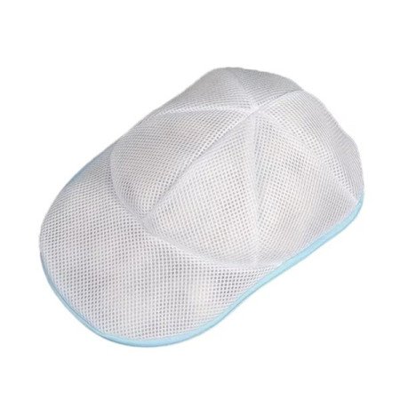 Husa de Spalare Sapca,  pentru Masina de Spalat, din Poliester, Circumferinta 53 cm, cu Fermoar, Alb/Albastru