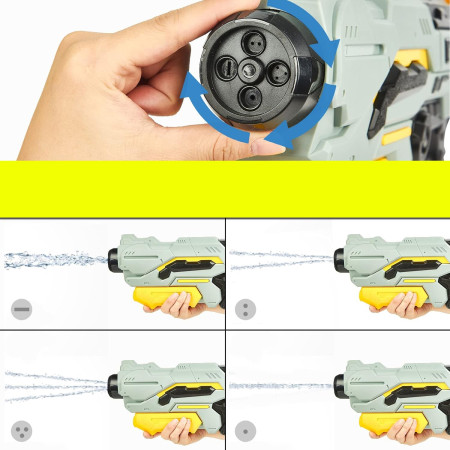 Pistol cu Apa de Inalta Presiune pentru Copii, Cyrax, Jucarie Pistol cu Apa, Capacitate 1.5 L, 43 x 20 x 4 cm, Petrecerile de Vara, 4-12 Ani, Negru Gri