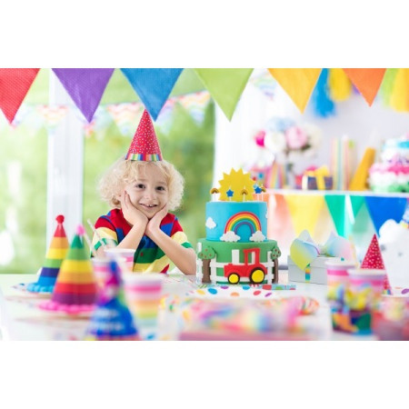 Set 6 Coifuri, Cyrax, Petrecere Copii, din Carton, 20 x 13.5 cm, Model 3 Happy Birthday, Multicolor