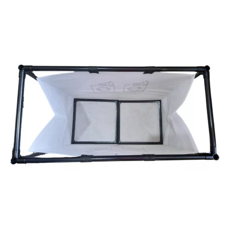Cos de Rufe,  1 Cos, Cadru de Otel Inoxidabil, 97 x 44 x 57 cm, Negru