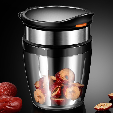 Borcan Feliator de Fructe si Legume, Cyrax, Lame in Inox Incorporate, Feliator pentru Fructe si Legume de Dimensiuni Mici si Medii, 10.5 x 6 cm, Negru