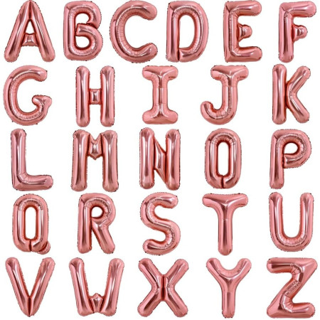 Balon Folie Metalizata Litera U, Cyrax, 40 cm, Umflati cu Heliu sau Aer, Ambalaj Individual, Pai inclus, Rose Gold