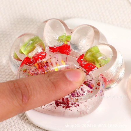 Jucarie Antistres Squishy, Cyrax, cu Revenire Lenta, Labuta de Pisica Pufoasa, 7.5 cm, Ambalaj Transparent, Model 270523 Multicolor