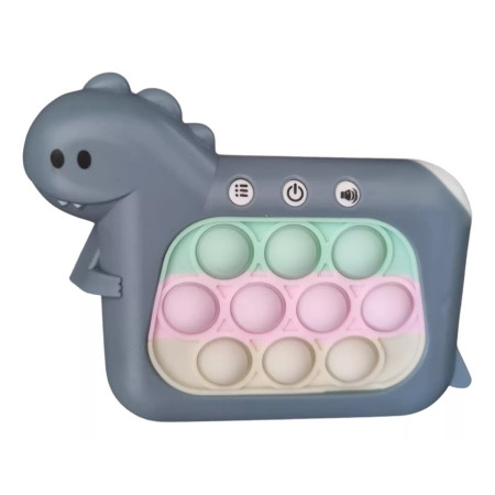 Jucarie Interactiva Pop It Whack A Mole, Cyrax, Tip Consola, Anti-Stres, 4 Moduri de Joc, din ABS si Silicon, +3 Ani, Model Dinozaur, Verde Inchis