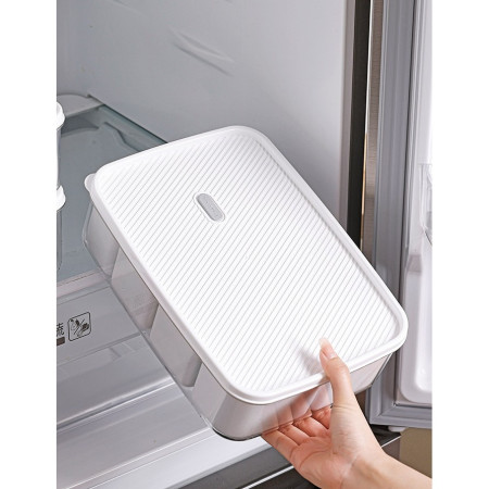 Cutie pentru Depozitare Alimente, Cyrax, 8 Compartimente cu Capac, Material PET+PP, 29 x 20 x 9 cm, Alb/Transparent