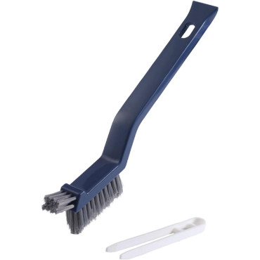 Perie 3in1 de Curatat Podele si Rosturi,  Lungime Maner 28 cm, Peri din PP, Otel si Plastic, Cleste pentru Scame si Par Inclus, Albastru