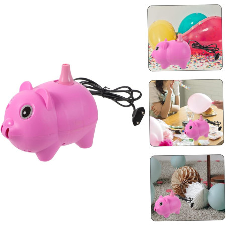 Cyrax Pompa Electrica Pentru Umflat Baloane, 380 W, din Plastic, Model Porc, Roz