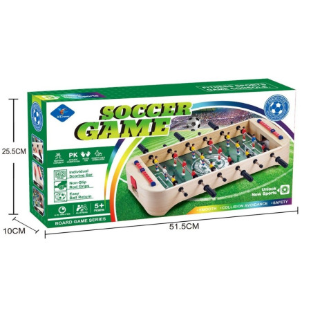 Masa de Fotbal cu Teren, Cyrax, fara Picioare, 6 Manere, Tablou de Scor, 51.5 x 10 x 25.5 cm, din Lemn/Otel, Crem/Verde