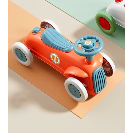 Masinuta Ride-On Cyrax, cu Sistem Anti-Rasturnare, Claxon pe Volan, 1-6 Ani, 60 x 28 x 34 cm, Rosu-Albastru