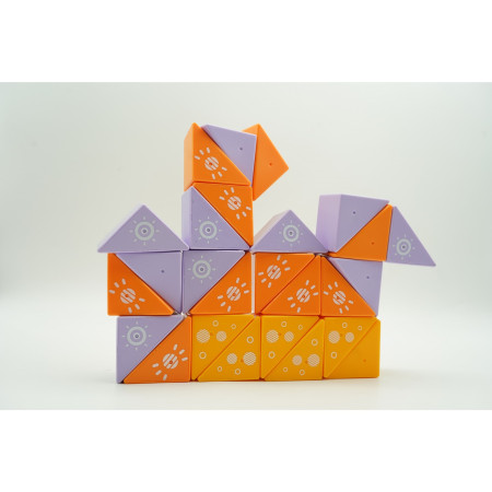 Set inteligent de constructie cu piese magnetice, Cyrax, 26 piese, pentru copii, +3 ani, multicolor