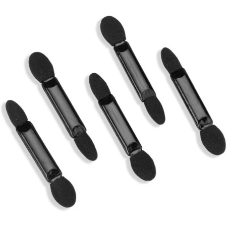 Set 20 de Aplicatoare Machiaj, Cyrax, 2 Capete, 6.2 cm, din Poliuretan si Burete, Negru