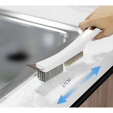 Perie de Sarma pentru Bucatarie,  din Doua Bucati, Maner Lung cu Gaura de Prindere, Peri din Otel, Anti-Reziduu, Anti-Murdarie, 24.5x2.7x6.7cm, Alb