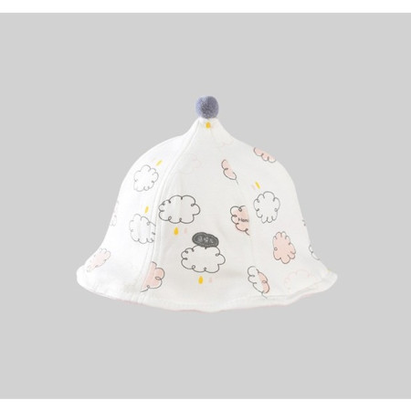 Palarie de Protectie pentru Bebelusi, Cyrax, Model cu Norisori Roz, Pescareasca, de Primavara si Toamna, cu Masca si Fermoar, 48 cm, pentru 6-12 Luni, Roz