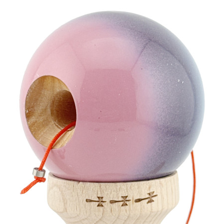 Kendama X Originala, Profesionala, Cyrax, Big Cups V2, Super Sticky Cupe Mari, Rulment Metalic cu Ata 55 cm, Albastru Deschis/Mov/Roz