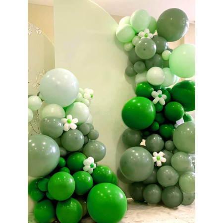 Set 12 Baloane, Cyrax, din Latex Standard, 25 cm, Verde