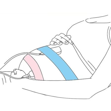 Set 2 Centuri de Monitorizare a Ritmului Cardiac Fetal,  Material Moale si Elastic, 6 x 130 cm, Albastru